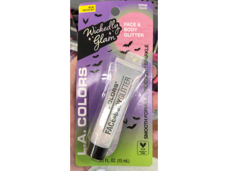 L.A. Colors Wickedly Glam Face & Body Glitter, Moonlight, 0.5 fl oz/15 mL