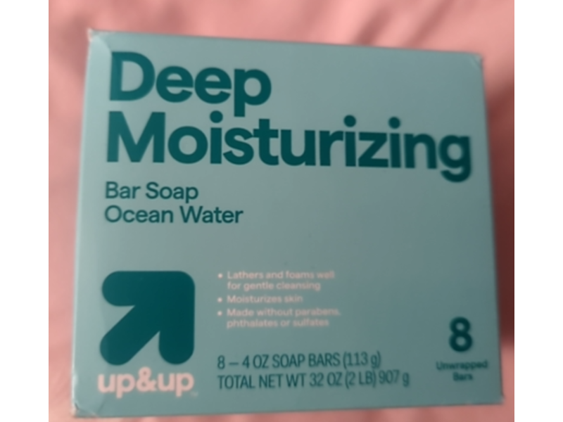 up&up Deep Moisturizing Bar Soap, Ocean Water, 32 oz/907 g, Pack Of 8