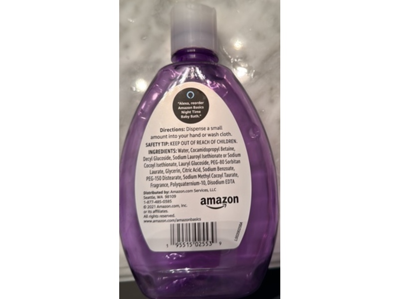 Amazon Basics Night Time Baby Bath, Lightly Scented, 13.6 fl oz/400 mL