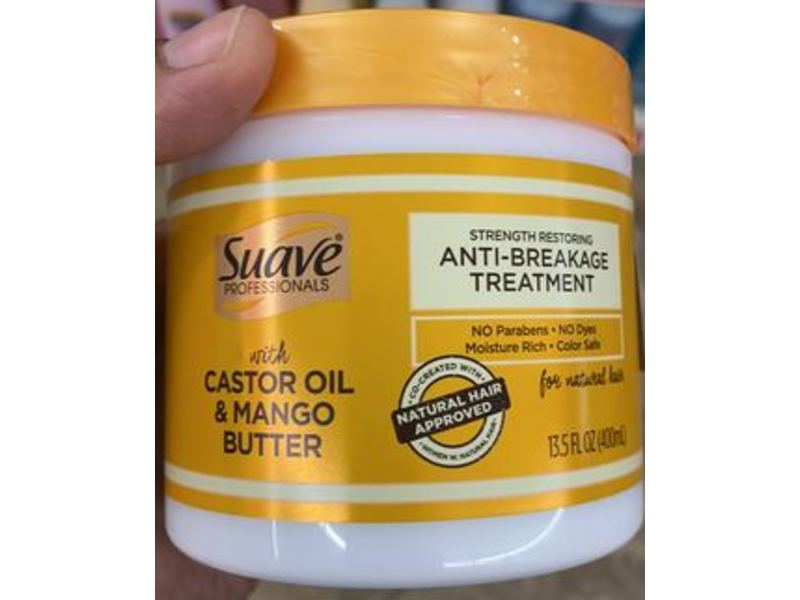 Suave Professionals Strength Restoring Anti-Breakage Treatment, Castor Oil & Mango Butter, 13.5 fl oz/400 mL