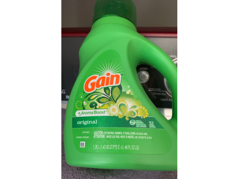 Gain + Aroma Boost Detergent, Original, 32 Loads, 46 fl oz/1.36 L