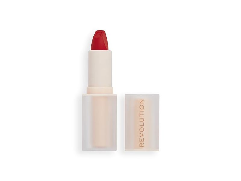 Revolution Beauty Lip Allure Soft Satin Lipstick, Vibe Red, 0.11 oz/3.2 g