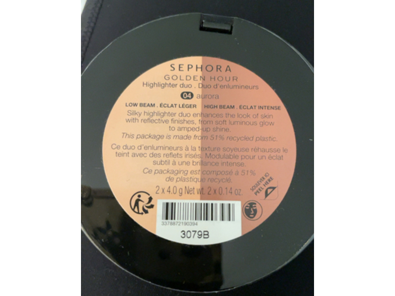 Sephora Collection Golden Hour Highlighter Duo, 04 Aurora, 0.14 oz/4 g