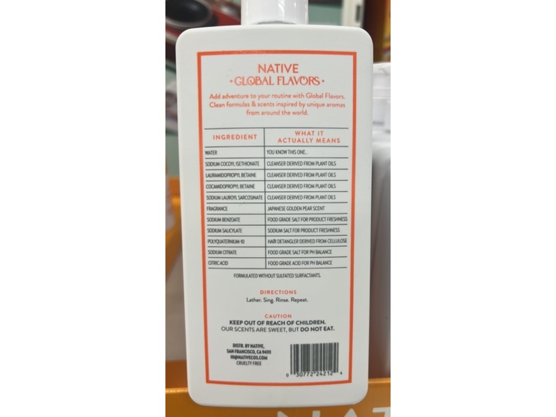 Native Strengthening Shampoo, Japenes Golden Pear, 16.5 fl oz/487 mL