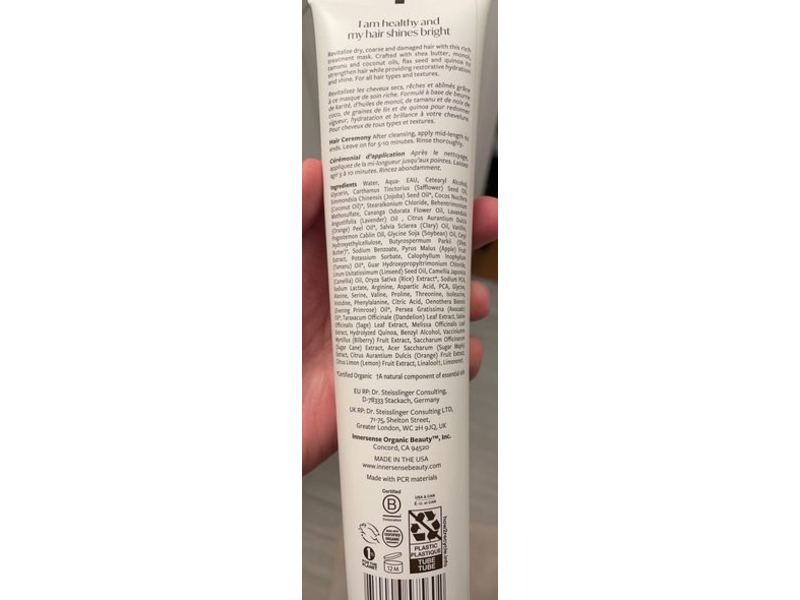 Innersense Organic Beauty Hydrating Hair Mask, 6 fl oz/177 mL