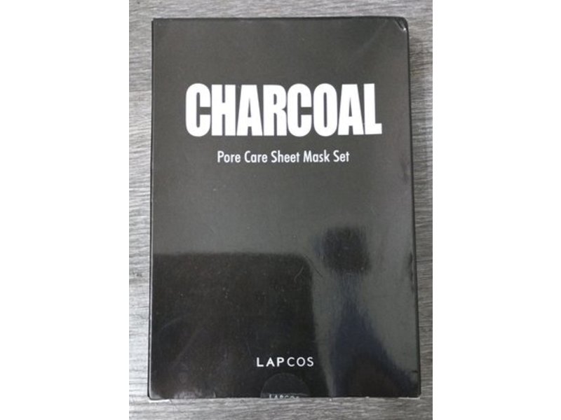 Lapcos Pore Care Sheet Mask Set, Charcoal, 0.84 fl oz/25 mL, Pack Of 5