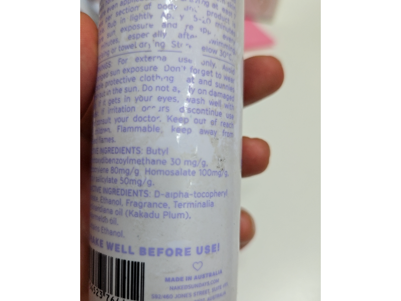 Naked Sundays Glow Body Mist Sunscreen Spray, SPF 50+