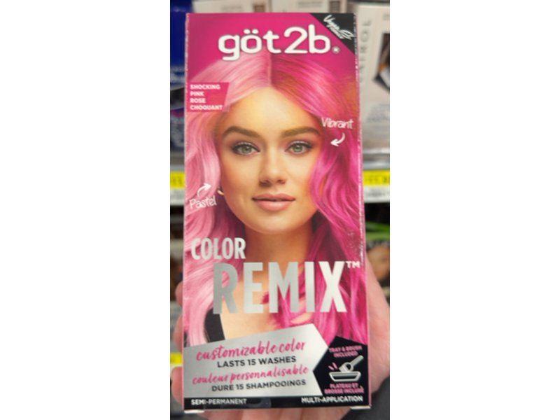 Got2b Color Remix Customizable Semi-Permanent Hair Color, 093 Shocking Pink, Multi-Application