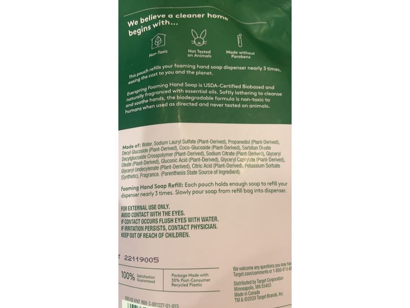 EverSpring Foaming Hand Soap, Lavender & Bergamot, 28 fl oz/828 mL