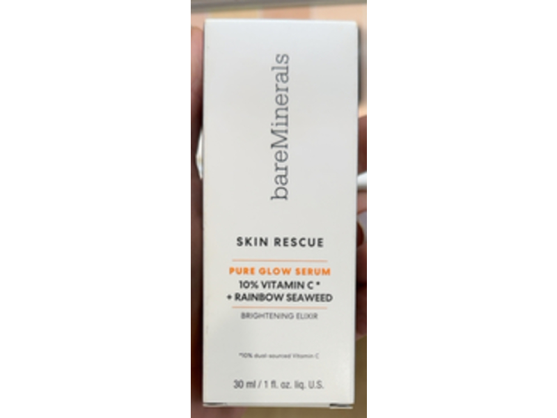 Bare Minerals Skin Rescue Pure Glow Serum, 10% Vitamin C + Rainbow Seaweed, 1 fl oz/30 mL