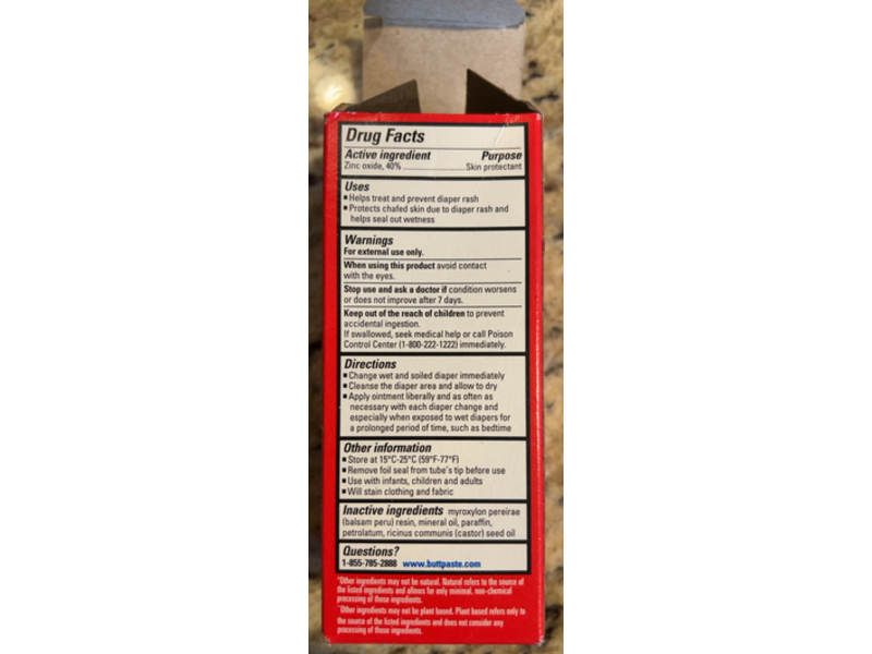 Boudreaux's Butt Paste Diaper Rash Ointment, Zinc Oxide 40%, 2 oz/57 g