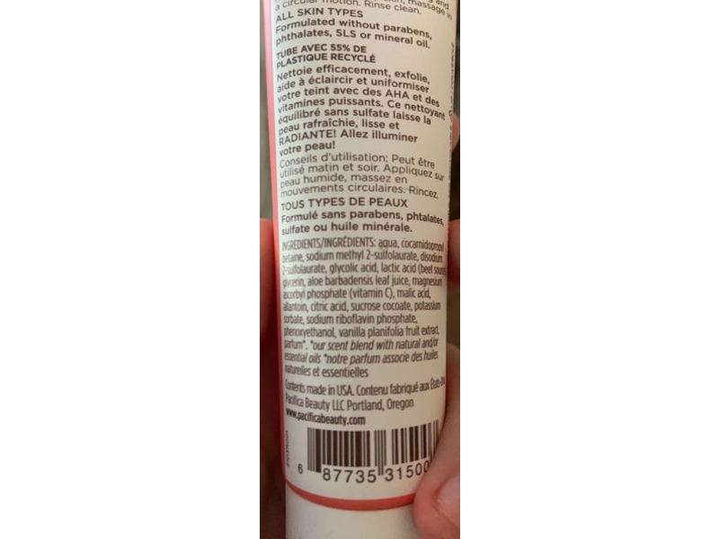 Pacifica Glow Baby Brightening Face Wash, Sulfate Free, 1.4 fl oz/40 mL