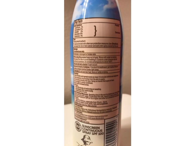 Panama Jack Sunscreen Continuous Spray, SPF 100, 5.5 oz/155 g