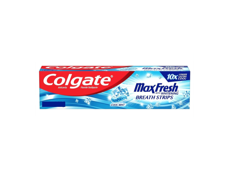 Colgate Max Fresh Breath Strips Whitening Toothpaste, Cool Mint, 7.3 oz/206 g