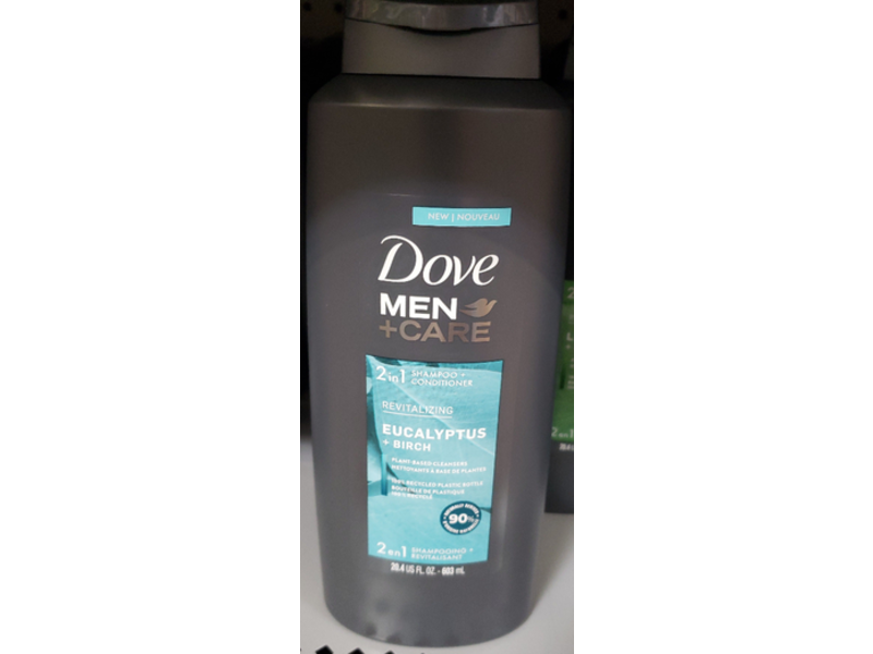 Dove Men+Care 2-In-1 Shampoo And Conditioner, Blue Eucalyptus, 20.4 fl oz/603 mL