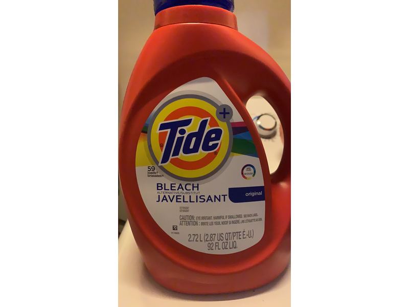 Tide Liquid Laundry Detergent, Bleach, Original, 59 Loads, 92 fl oz/2.72 L