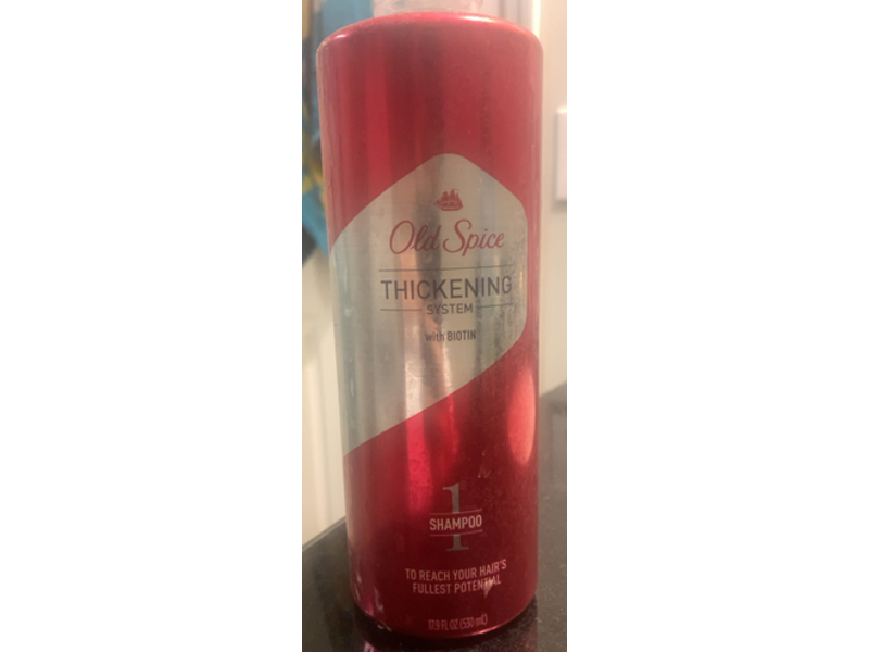 Old Spice Hair Thickening Shampoo, Biotin, Step 1, 17.9 fl oz/530 mL