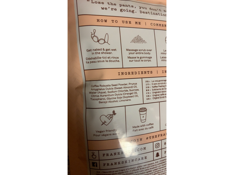 Frank Body Original Coffee Scrub, 3.53 oz/100 g