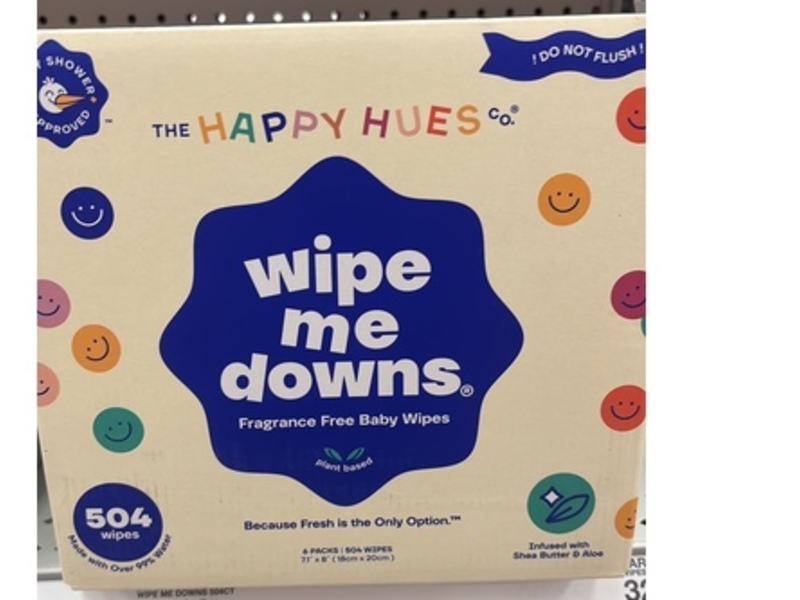 The Happy Hues Wipe Me Downs Baby Wipes, Fragrance Free, 504 Count, Pack Of 6