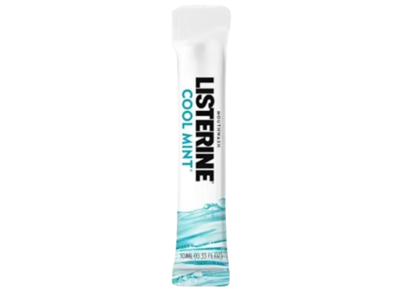 Listerine On-The-Go Liquid Mouthwash, Cool Mint, 0.33 fl oz/10 mL, Pack of 30