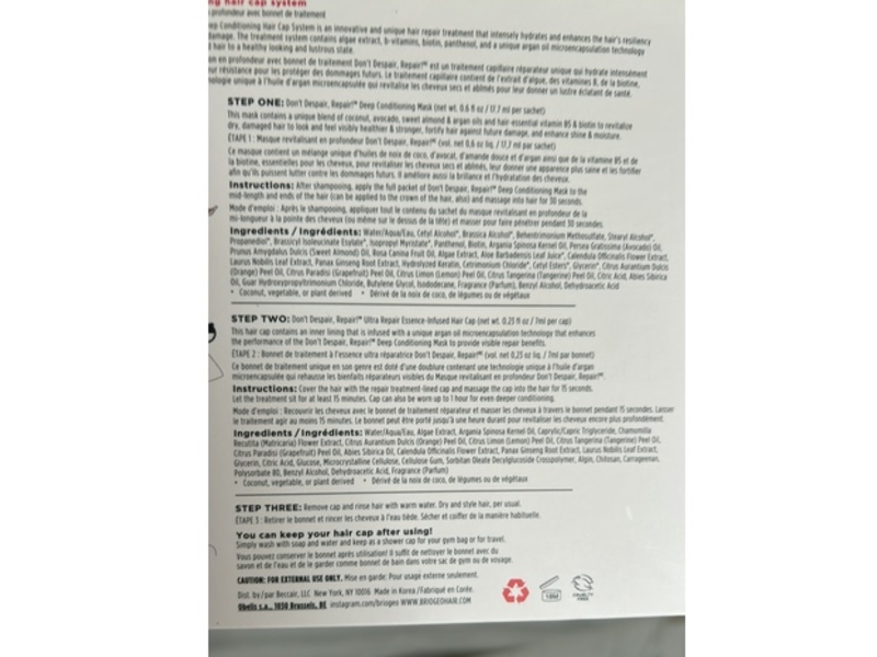 Briogeo Don't Despair Repair! Deep Conditioning Hair Cap System Kit, 4 Count