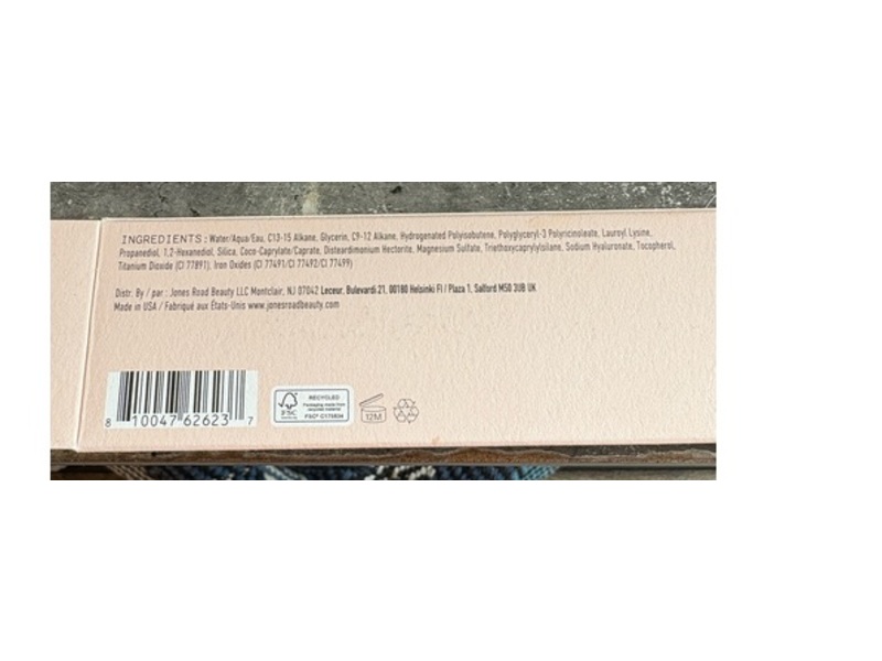 Jones Road Just Enough Tinted Moisturizer, Porcelain, 1.69 fl oz/50 mL