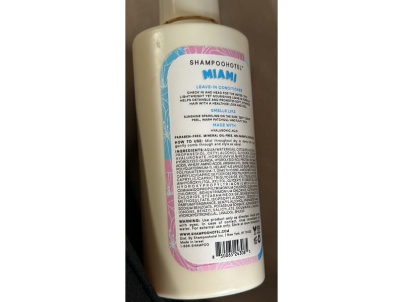 ShampooHotel Miami Leave-In Conditioner, 6.7 fl oz/200 mL