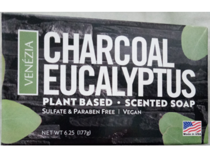 Venezia Plant Based Scented Soap, Charcoal Eucalyptus, 6.25 oz/177 g