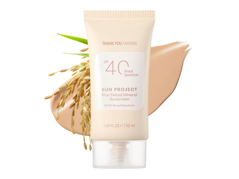 Thank You Farmer Sun Project Rice Tinted Mineral Sunscreen, SPF 40, 1.69 fl oz/50 mL