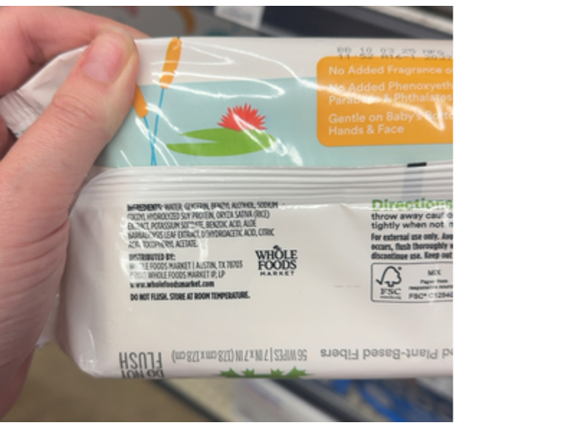 365 Whole Foods Market Soft & Strong Baby Wipes, 56 Counts