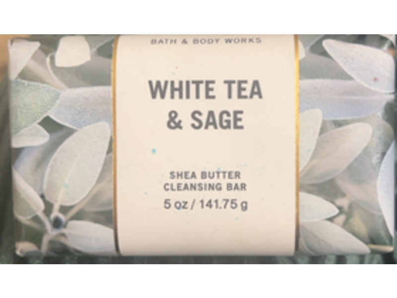 Bath & Body Works Shea Butter Cleansing Bar, White Tea & Sage, 5 oz/141.75 g, Pack Of 2