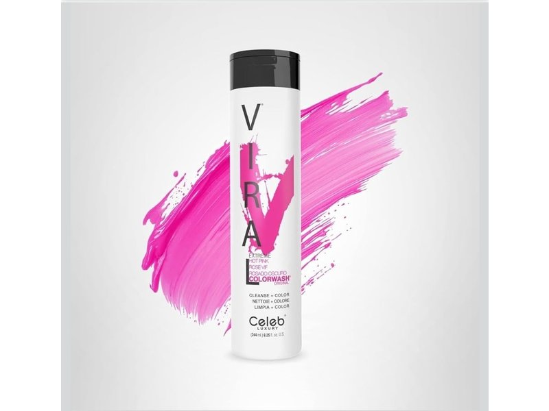 Celeb Luxury Viral Color Wash Shampoo, Vivid Hot Pink, 8.25 fl oz/244 mL