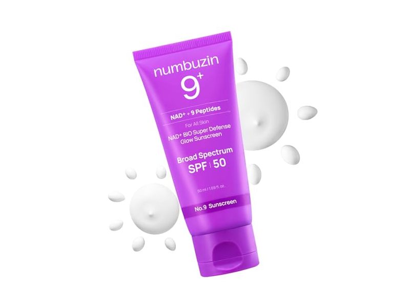 numbuzin NAD+ 9 Peptides Bio Super Defense Glow Sunscreen, SPF 50, 1.69 fl oz/50 mL