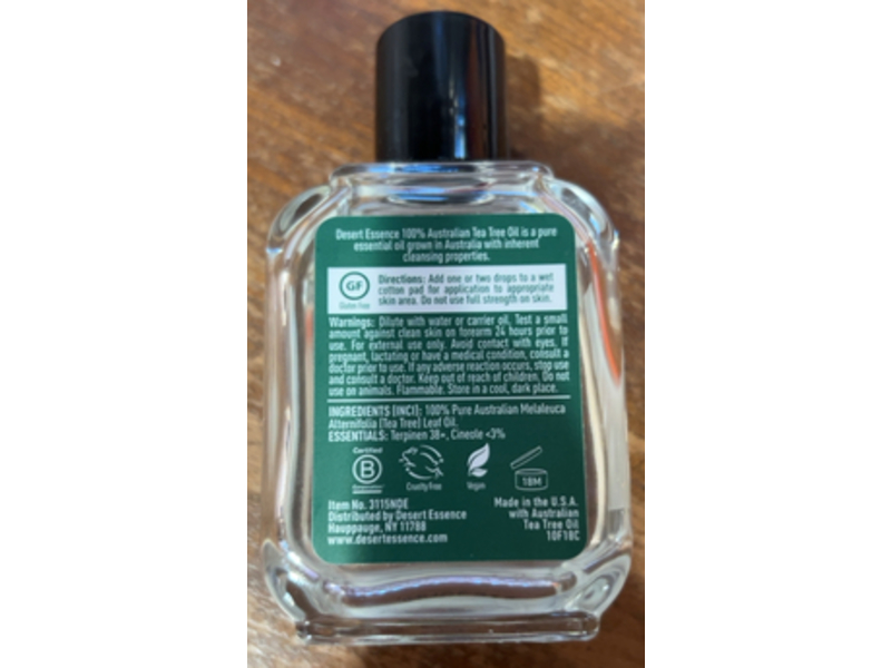 Desert Essence 100% Australian Tea Tree Oil, 2 fl oz/59 mL, Pack Of 2