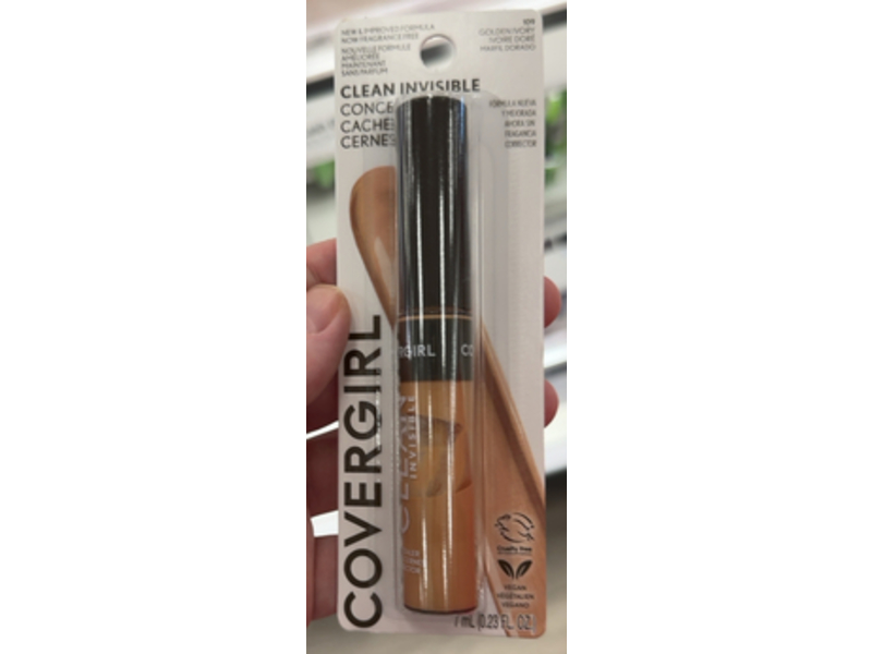 Covergirl Clean Invisible Concealer, Golden Ivory 109, 0.23 fl oz/7 mL