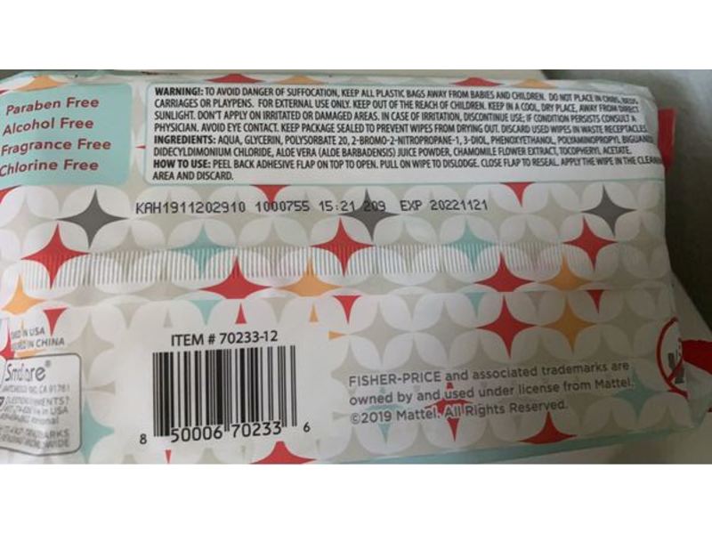 Smart Care Fisher Price Baby Wipes, Aloe Vera & Chamomile, 80 Wipes, Pack Of 12