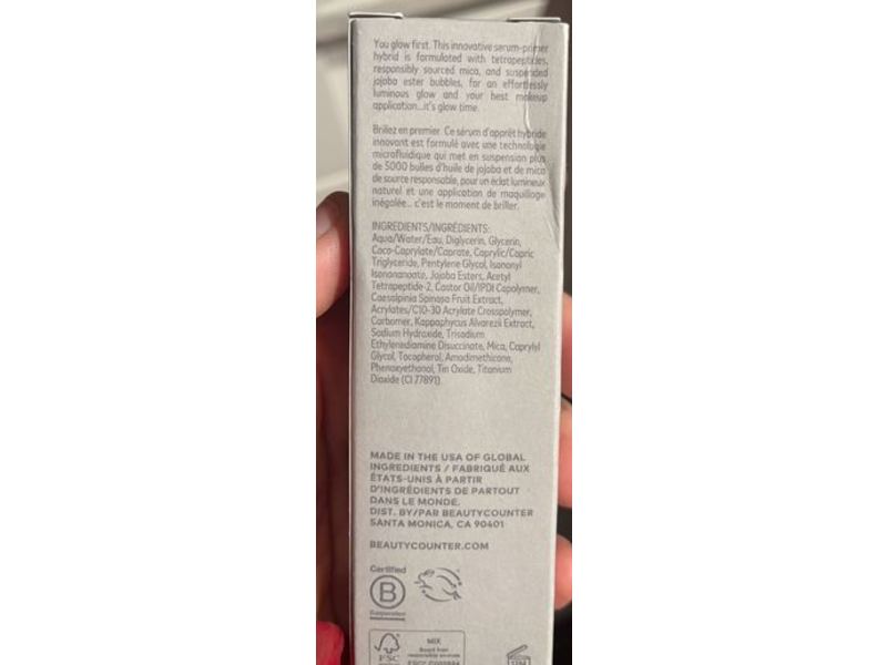 Beautycounter Glow First Priming Serum, 1 fl oz/30 mL