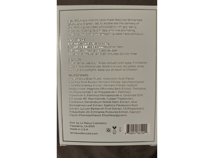 Le Mieux Proferm Neck Contour Firming Treatment Mask, 0.34 fl oz/10 mL, 4 Count