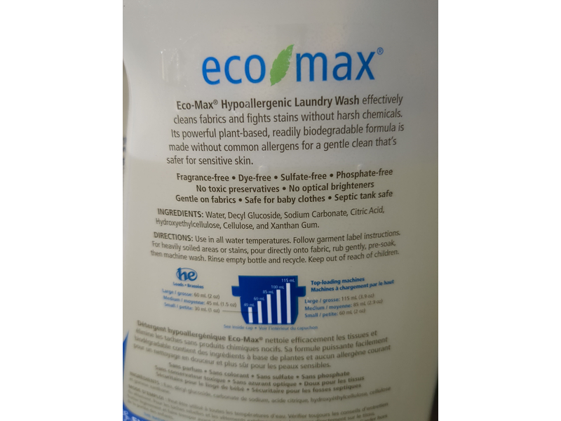 Eco Max Laundry Wash, 100 Load, 101 fl oz/3 L