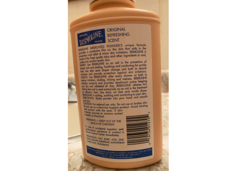 Bismoline Medicated Powder, 7 1/4 oz/206 g, Pack Of 3