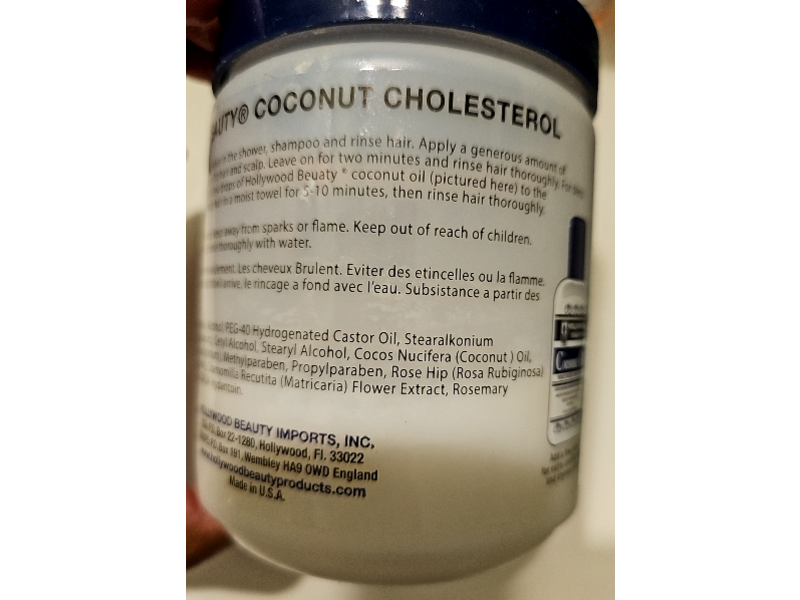 Hollywood Beauty Coconut Cholesterol Moisturizes Hair Cream, 20 oz/567 g