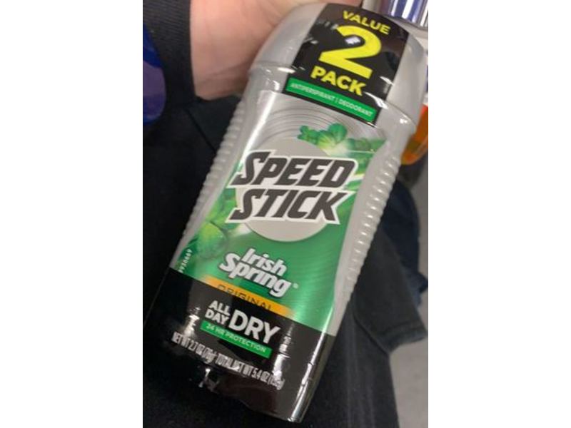 Speed Stick Irish Spring Antiperspirant Deodorant, Original, 2.7 oz/76 g, Pack Of 2