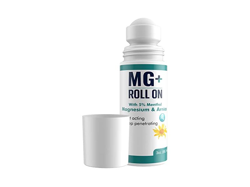 Mars Wellness MG+ Roll On, 5% Menthol, Magnesium & Arnica, 3 fl oz