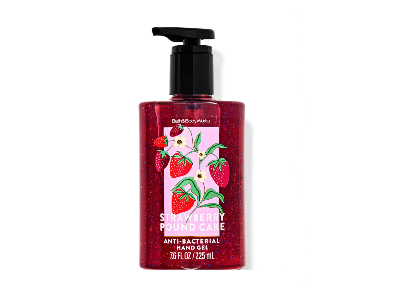 Bath & Body Works Anti-Bacterial Hand Gel, Strawberry Pound Cake, 7.6 fl oz/225 mL, Pack Of 2