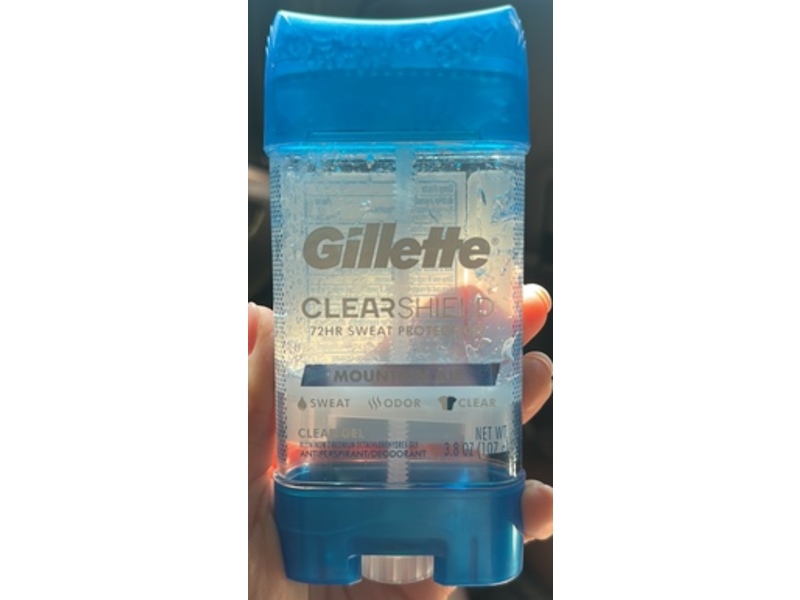 Gillette Clearshield Clear Gel Antiperspirant Deodorant, Mountain Air Scent, 3.8 oz/107 g