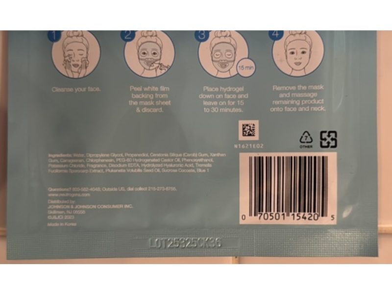 Neutrogena Hydro Boost Hydrating Hydrogel Mask, 1.0 oz/30 g