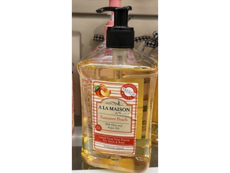 A LA Maison De Provence Liquid Soap, Summer Peach, 16.9 fl oz/500 mL