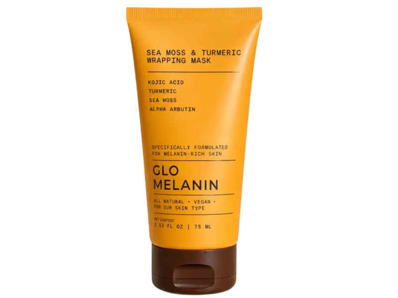 Glo Melanin Wrapping Mask, Sea Moss & Turmeric, 2.53 fl oz/75 mL