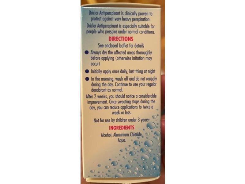 Driclor Antiperspirant Roll On Applicator, 20 mL