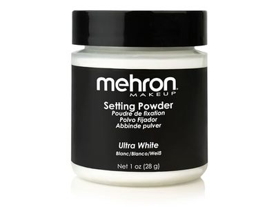 Mehron Makeup Setting Powder, Ultra White, 1 oz/28 g